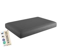 sunnypillow Cuscino da Esterno per sedile 120 x 80 cm - Seduta per divano in pallet per casa e giardino - impermeabile e resistente ai raggi UV - fodere asportabile e lavabile - antracite