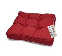 sunnypillow Cuscino Impermeabile per Mobili da Giardino in Rattan - Resistente ai Raggi UV - per Interni ed Esterni - Comoda Seduta 70x70x10 cm - Rosso