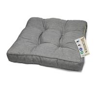 sunnypillow Cuscino Impermeabile per Mobili da Giardino in Rattan - Resistente ai Raggi UV - per Interni ed Esterni - Comoda Seduta 40x40x10 cm - Grigio