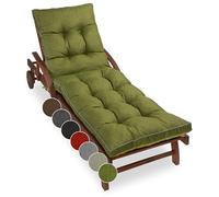 sunnypillow Cuscino per Lettino 200 × 60 - Materassino per Sdraio da Giardino, Spesso 13 cm - Outdoor, Impermeabile, Resistente ai Raggi UV - Cuscino per Lettino Prendisole e Sedia a Sdraio - Verde