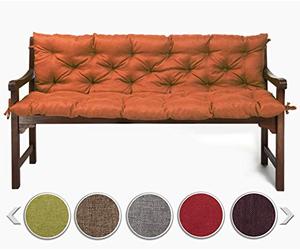 sunnypillow Cuscino per Panca da Esterno e Interno - 120 x 50 x 50 cm - Cuscini per Altalena, Balcone - Panchina da Giardino per Sedia - Seduta e Schienale per Mobili da Giardino - Arancione