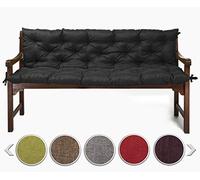 sunnypillow Cuscino per Panca da Esterno e Interno - 130 x 50 x 50 cm - Cuscini per Altalena, Balcone - Panchina da Giardino per Sedia - Seduta e Schienale per Mobili da Giardino - Nero