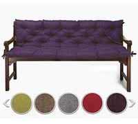 sunnypillow Cuscino per Panca da Esterno e Interno - 130 x 50 x 50 cm - Cuscini per Altalena, Balcone - Panchina da Giardino per Sedia - Seduta e Schienale per Mobili da Giardino - Viola