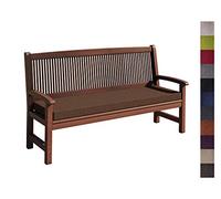 sunnypillow Cuscino per Panca da Giardino 140 x 50 x 5cm - Marrone | Spessore 5 cm - Rivestimento Rimovibile, Resistente e Ideale per Uso Esterno in Giardino, Terrazza, Balcone