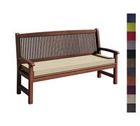 sunnypillow Cuscino per Panca da Giardino 140 x 50 x 5cm - Spessore 5 cm - Rivestimento Rimovibile, Resistente e Ideale per Uso Esterno in Giardino, Terrazza, Balcone - Cremoso