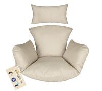 sunnypillow Cuscino per Poltrona Sospesa - Interno ed Esterno - Imbottitura per Sedia Pensile in Rattan - Cuscino per Poltrona a Uovo - Spesso 15 cm, Resistente ai Raggi UV, Impermeabile - Cremoso