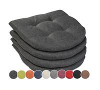 sunnypillow Set da 4 Cuscini Sedie Cucina - 40 x 40 x 5cm - Seduta Per uso Interno ed Esterno - Cuscini Sedia da Giardino Cuscini Coprisedie Cuscino - Antracite