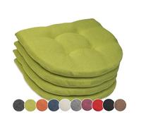 sunnypillow Set da 4 Cuscini Sedie Cucina - 40 x 40 x 5cm - Seduta Per uso Interno ed Esterno - Cuscini Sedia da Giardino Cuscini Coprisedie Cuscino - Verde