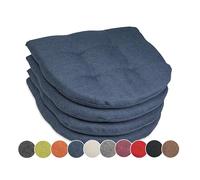 sunnypillow Set da 4 Cuscini Sedie Cucina - 40 x 40 x 5cm - Seduta Per uso Interno ed Esterno - Cuscini Sedia da Giardino Cuscini Coprisedie Cuscino - Blu