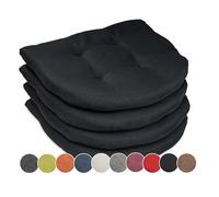sunnypillow Set da 4 Cuscini Sedie Cucina - 40 x 40 x 5cm - Seduta Per uso Interno ed Esterno - Cuscini Sedia da Giardino Cuscini Coprisedie Cuscino - Nero