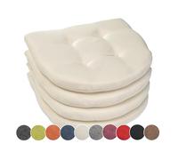 sunnypillow Set da 4 Cuscini Sedie Cucina - 40 x 40 x 5cm - Seduta Per uso Interno ed Esterno - Cuscini Sedia da Giardino Cuscini Coprisedie Cuscino - Cremoso