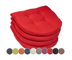 sunnypillow Set da 4 Cuscini Sedie Cucina - 40 x 40 x 5cm - Seduta Per uso Interno ed Esterno - Cuscini Sedia da Giardino Cuscini Coprisedie Cuscino - Rosso