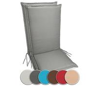 sunnypillow Set di 2 Cuscini per Sedia da Giardino con Schienale Alto - 120 x 50 Spesso 9 cm - per Interni ed Esterni - Impermeabile e Resistente ai Raggi UV - Made in EU - Antracite