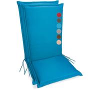 sunnypillow Set di 2 Cuscini per Sedia da Giardino con Schienale Alto - 120 x 50 Spesso 9 cm - per Interni ed Esterni - Impermeabile e Resistente ai Raggi UV - Made in EU - Blu