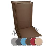 sunnypillow Set di 2 Cuscini per Sedia da Giardino con Schienale Alto - 120 x 50 Spesso 9 cm - per Interni ed Esterni - Impermeabile e Resistente ai Raggi UV - Made in EU - Marrone