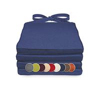 sunnypillow Set di 4 Cuscini per Sedia 40 x 45 cm - Cuscini da Esterno Confortevoli e Durevoli con Pratici Lacci - Spessore 5 cm - con Fodera Removibile - Cuscini Sedie Giardino Mobili Rattan, Marrone