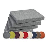 sunnypillow Set di 4 Cuscini per Sedia con Nastri - 40 x 40 cm - Comodi Cuscini da 3 cm di Spessore, per Sedie/Panche in Casa e in Giardino - Seduta Per uso Interno ed Esterno - Grigio