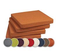 sunnypillow Set di 4 Cuscini per Sedia con Nastri - 40 x 40 cm - Comodi Cuscini da 3 cm di Spessore, per Sedie/Panche in Casa e in Giardino - Seduta Per uso Interno ed Esterno - Aranica