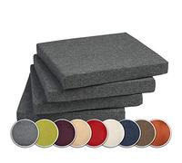 sunnypillow Set di 4 Cuscini per Sedia con Nastri - 40 x 40 cm - Comodi Cuscini da 3 cm di Spessore, per Sedie/Panche in Casa e in Giardino - Seduta Per uso Interno ed Esterno - Antracite