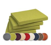sunnypillow Set di 4 Cuscini per Sedia con Nastri - 40 x 40 cm - Comodi Cuscini da 5 cm di Spessore, per Sedie/Panche in Casa e in Giardino - Seduta Per uso Interno ed Esterno - Verde