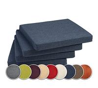 sunnypillow Set di 4 Cuscini per Sedia con Nastri - 40 x 40 cm - Comodi Cuscini da 5 cm di Spessore, per Sedie/Panche in Casa e in Giardino - Seduta Per uso Interno ed Esterno - Blu