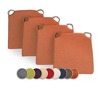 sunnypillow Set di 4 Cuscini per Sedia Cucina - con Chiusura in Velcro - Cuscini per Seduta da Sedia - Per uso Interno ed Esterno - Dimensioni: 42 (davanti) - 35 (dietro) x 40 x 5 cm - Aranica
