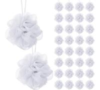 Sunnyray 200 spugne di luffa piccole per bagno e doccia, morbide luffe bianche per donne e uomini, per la pulizia dei viaggi, accessori da bagno, bomboniere per doccia, pouf, rete Bulk