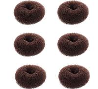 Sunnysam Creatore di chignon extra piccolo per bambini, 6 pezzi, forma a ciambella per capelli, per ragazze, mini ciambella per capelli corti e sottili (misura piccola 6,1 cm, marrone scuro)