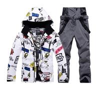 Sunnyuk Pantaloni Snowboard Uomo, Tute da Sci Uomo Salopette Montagna da Snowboard Completo Invernale Taglie Forti Tuta da Neve Impermeabili Termico da Sci Curvy Elegante