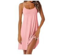 Sunnyuk Sottoveste Seta Donna Sottoveste Estiva Taglie Forti Camicia da Notte Casual Leggero Pigiama Sexy Corta Vestiti per Casa Cotone Senza Maniche Vestaglia Sposa