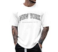 Sunnyuk t Shirt Uomo Bianca - Manica Corta Estiva Ampia Comoda Basic Elegante Trendy per Fitness - Design Moderno, Taglia Generosa, Materiale Breathable