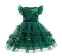 Sunnyuk Vestito Bambina, Vestiti Neonata Costumi Invernale da Cerimonia Costume Casual Compleanno Vestitino Cotone Elegante Vestito da Principessa Christmas di Natale Abito