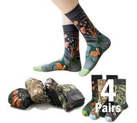 Sunolkie Camper Calze, Design Originale E Bello Interessante Modello Retrò, Adatto Per il Campeggio, Gli Appassionati Di Skateboard E Usura Quotidiana, Regalo Di Compleanno(4 Colori,4 Paia)