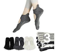 Sunolkie Donna Yoga Calzini Con Dita Separate, Antiscivolo Calze Donna,Calzini Per Yoga Pilates Calzini, Calze Yoga,Pilates, Balletto, Danza, Ballo a Piedi Nudi, Fitness,3 Paia
