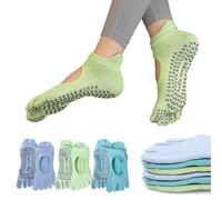 Sunolkie Yoga Calzini Pilates Donna Antiscivolo Con le Dita,Antiscivolo Calzini,Calzini Yoga Pilates Professionali,Esercizi indoor,scuole di danza,ospedali e donne in gravidanza(3 Paia,3 Colori)