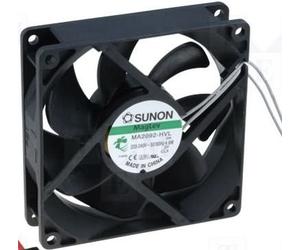 Sunon Ventola MA2092HVL da 92 x 92 x 25 mm, tipo AC, da 230 V, 2900 giri/min e 32 dBA, a 2 cavi, con cuscinetto Vapo