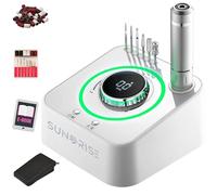 SUNORISE - Fresa per Unghie Professionale - 40000 giri, LED Multicolor e USB - Lima Elettrica per Unghie - 6 Punte 36 Cilindri - Fresa Unghie x Pedicure e Manicure Elettrico - Nail Drill (Bianco)
