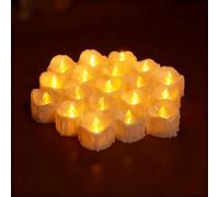 SUNOYA 24 lumini a LED senza fiamma, candele a LED, candele elettriche, candele elettriche, candele a LED, per Natale, Halloween, matrimoni, feste, decorazioni per la casa, bianco caldo