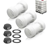 SUNOYA 3 Pezzi Accessori per Serbatoio IBC, IBC Serbatoio Adattatore 60 mm Valvola Rubinetto Valvola Filettatura Grossa su S60 x 6 Accessorio per Serbatoio Acqua Piovana, Tanica, Contenitore
