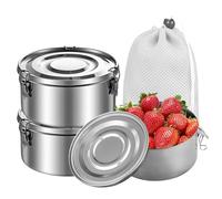 SUNOYA 3 Pezzi Contenitore per Il Pranzo in Acciaio Inox, Contenitori per Il Pranzo in Acciaio Inossidabile, 360ml, In Acciaio Inox, Adatto per Snack Frutta, Zuppe e Pasti Principali