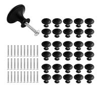 SUNOYA 30 Pezzi Maniglie per Mobili da Cucina, Pomelli per Mobili con Viti, Pomelli Cucina Nero Opaco Vintage, Pomelli per Cassetti, Pomelli per Porta Armadio Cassetto e Credenza