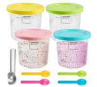 SUNOYA 4 Pezzi Contenitori Per Gelato, Contenitori Ninja Creami Per Nc500 Nc501, Contenitore Per Gelato Per Ninja Creami, Senza Bpa, Lavabili In Lavastoviglie