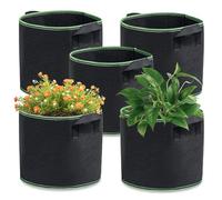 SUNOYA 5 sacchetti per piante con pomodori, 40 l, per piante e pomodori, con manici, per patate, pomodori e fragole, 40 x 30 cm