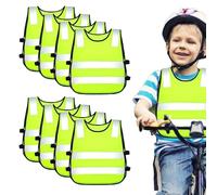 SUNOYA 8 Pezzi Giubbotto Catarifrangente Bambino, Gilet Alta visibilità Bambini, Giubbotto di Sicurezza per Bambini per Corsa Ciclismo Escursionismo Gite Scolastiche per 3-12 Anni Universale