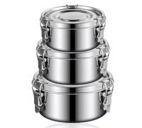 SUNOYA Contenitore per il pranzo in acciaio inox, 3 pezzi, 500 ml, 1000 ml, 1500