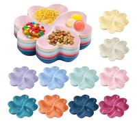 SUNOYA Piatto a Scomparti 10 Pezzi, Vassoio per Snack con Scomparti, Piatto da Portata per Antipasti Multiuso per Antipastiera Feste Caramelle, Antipasti, Frutta secca, Contenitore per Snack