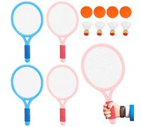 SUNOYA Racchette da Tennis per Bambini: Set di 4 Racchette da Gioco e Badminton, per Sport Indoor e Outdoor, con Borsa di Trasporto (Arancione)