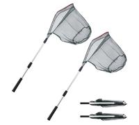 SUNOYA Retino Telescopico: Set di 2 Retini Triangolari in Alluminio, Retino Pieghevole, Retino di Recupero Compatto, per Pesca da Kayak, Pesca in Fiume, Pesca in Barca (130cm/Bianco)