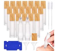 SUNOYA Roll On Vuoto per Oli Essenziali, 20 Pezzi Rollon Vetro 10 ml, Roll On Vuoto con Sfere in Acciaio Inox Contenitore Ricaricabile per Oli Essenziali Aromaterapia