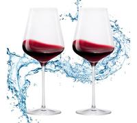 SUNOYA Set di 2 bicchieri da vino in plastica, 532 ml, bicchieri da vino rosso, bicchieri da vino bianco, bicchieri da vino in plastica, calici da vino per feste e campeggio